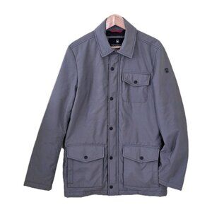 Victorinox Chore Barn Coat Mens S Gray LS Lined Zip Snap Utility Grunge Pockets